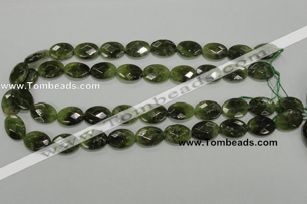 CGA109 15.5 inches 13*18mm faceted oval natural green garnet beads