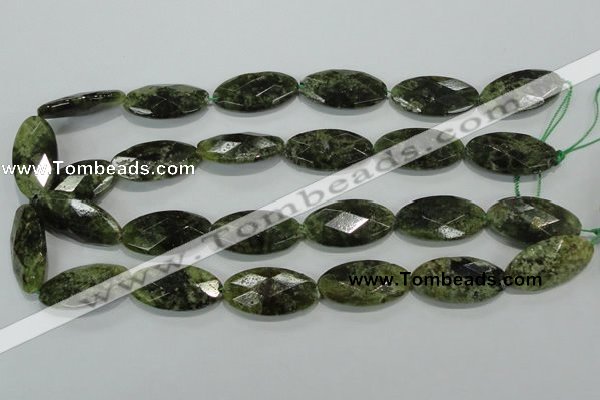 CGA111 15.5 inches 15*30mm faceted oval natural green garnet beads