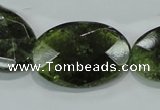 CGA112 15.5 inches 20*30mm faceted oval natural green garnet beads