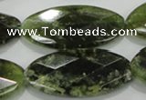 CGA113 15.5 inches 20*40mm faceted oval natural green garnet beads