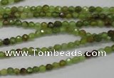 CGA121 15.5 inches 3mm faceted round natural green garnet beads