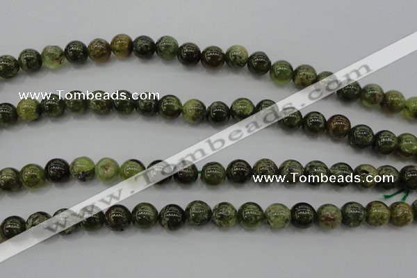 CGA132 15.5 inches 8mm round natural green garnet beads wholesale