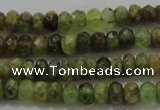 CGA146 15.5 inches 4*6mm faceted rondelle natural green garnet beads