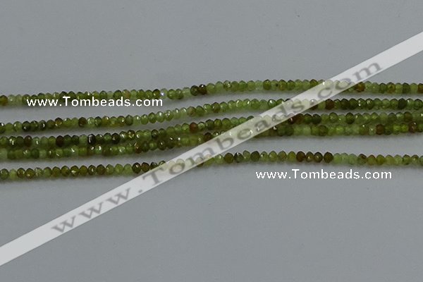 CGA155 15.5 inches 2*2.5mm faceted rondelle green garnet beads