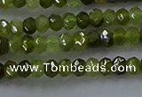 CGA156 15.5 inches 2.5*4mm faceted rondelle green garnet beads