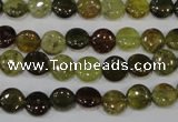 CGA210 15.5 inches 8mm flat round natural green garnet beads