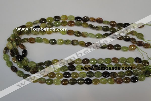 CGA220 15.5 inches 8*10mm oval natural green garnet beads