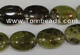 CGA223 15.5 inches 13*18mm oval natural green garnet beads