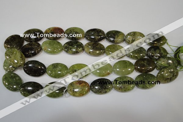 CGA225 15.5 inches 18*25mm oval natural green garnet beads