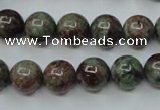 CGA305 15.5 inches 14mm round red green garnet gemstone beads