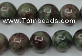 CGA307 15.5 inches 18mm round red green garnet gemstone beads