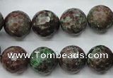 CGA316 15.5 inches 16mm faceted round red green garnet gemstone beads