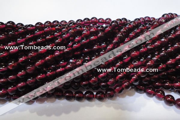 CGA357 15 inches 4mm round natural red garnet beads wholesale