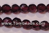 CGA361 14 inches 4mm faceted round natural red garnet beads wholesale