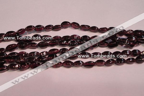 CGA376 15 inches 3*7mm twisted rice natural red garnet beads wholesale