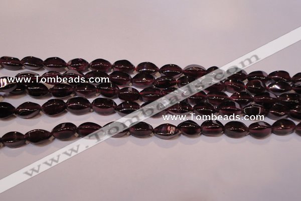 CGA377 15 inches 4*7mm twisted rice natural red garnet beads wholesale