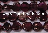 CGA382 15 inches 5mm coin natural red garnet beads wholesale