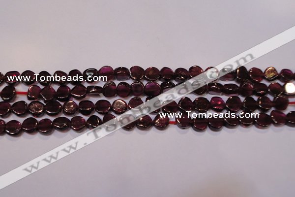 CGA382 15 inches 5mm coin natural red garnet beads wholesale