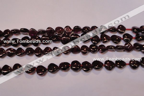 CGA392 15 inches 7*7mm heart natural red garnet beads wholesale