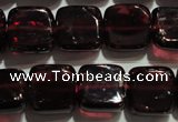 CGA401 15.5 inches 8*8mm square natural red garnet beads wholesale