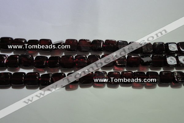 CGA401 15.5 inches 8*8mm square natural red garnet beads wholesale