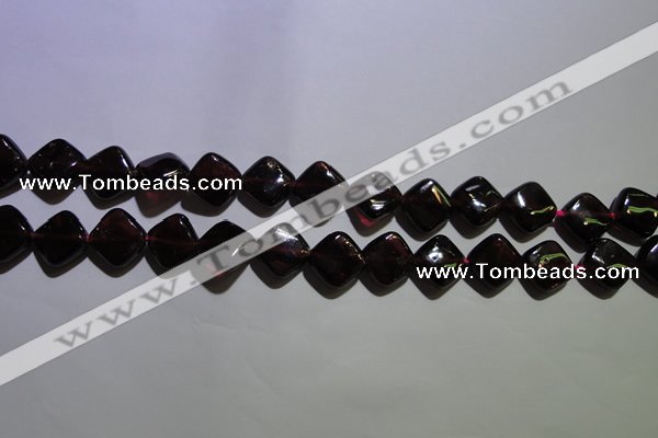 CGA409 15.5 inches 10*10mm diamond natural red garnet beads wholesale