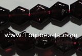 CGA411 15.5 inches 8*9mm hexagon natural red garnet beads wholesale