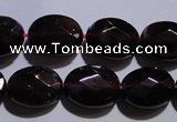 CGA414 15.5 inches 9*12mm faceted oval natural red garnet beads wholesale