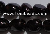 CGA418 15.5 inches 7*9mm nuggets natural red garnet beads wholesale