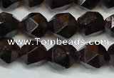 CGA452 15.5 inches 10mm faceted nuggets natural red garnet beads