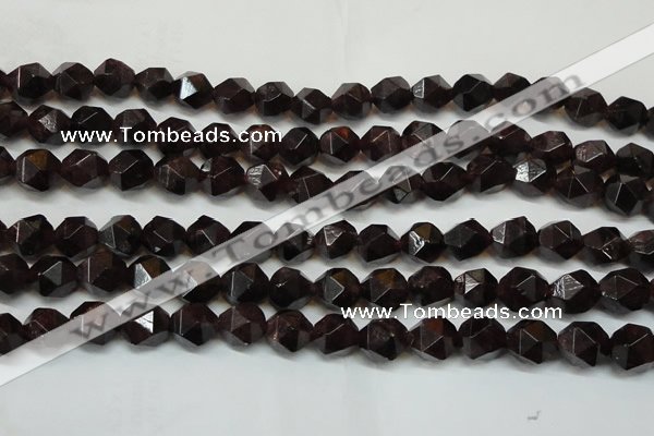 CGA453 15.5 inches 12mm faceted nuggets natural red garnet beads