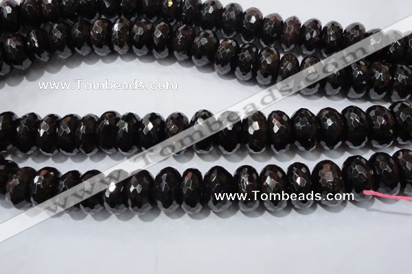 CGA462 15.5 inches 8*14mm faceted rondelle natural red garnet beads