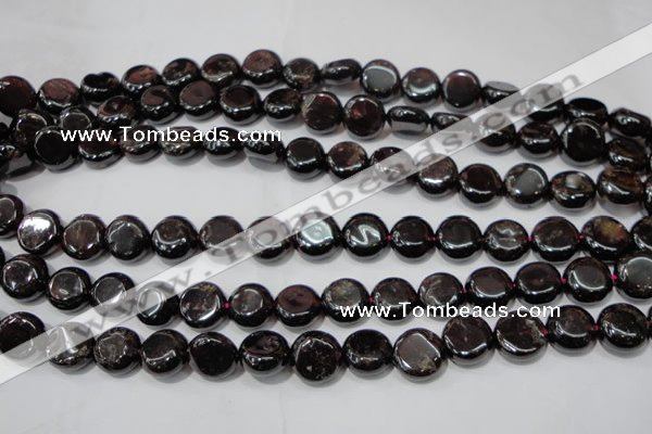 CGA467 15.5 inches 10mm coin natural red garnet beads wholesale