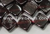 CGA472 15.5 inches 8*8mm diamond natural red garnet beads