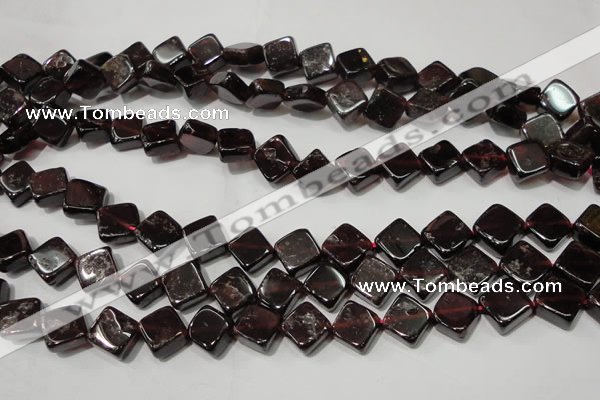 CGA472 15.5 inches 8*8mm diamond natural red garnet beads