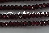 CGA517 15.5 inches 2*3mm faceted rondelle red garnet beads