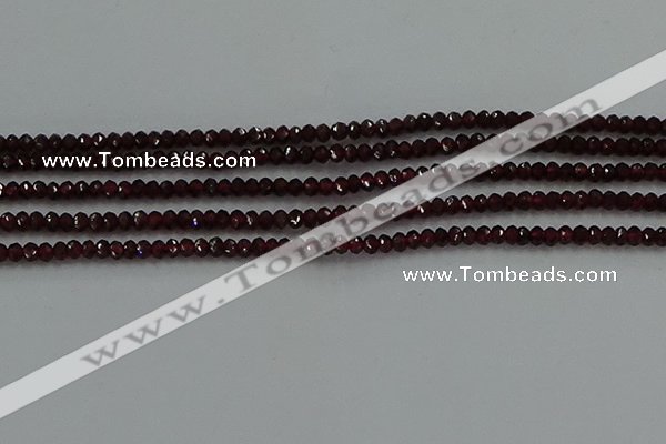 CGA517 15.5 inches 2*3mm faceted rondelle red garnet beads