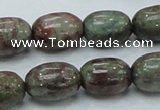 CGA54 15.5 inches 12*16mm egg-shaped red green garnet gemstone beads