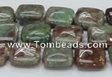 CGA62 15.5 inches 14*14mm square red green garnet gemstone beads