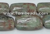 CGA64 15.5 inches 20*30mm rectangle red green garnet gemstone beads