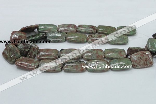 CGA64 15.5 inches 20*30mm rectangle red green garnet gemstone beads