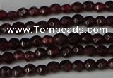 CGA660 15.5 inches 3mm faceted round red garnet beads wholesale