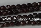 CGA661 15.5 inches 4mm faceted round red garnet beads wholesale