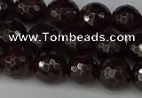 CGA663 15.5 inches 8mm faceted round red garnet beads wholesale