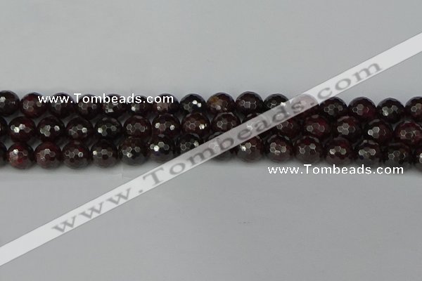 CGA664 15.5 inches 10mm faceted round red garnet beads wholesale