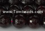 CGA665 15.5 inches 12mm faceted round red garnet beads wholesale