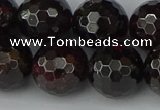 CGA666 15.5 inches 14mm faceted round red garnet beads wholesale