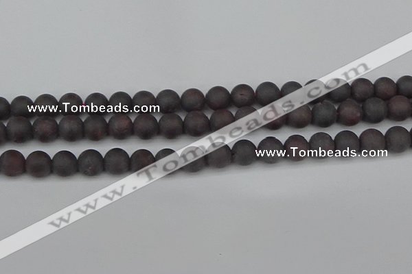 CGA672 15.5 inches 8mm round matte red garnet beads wholesale