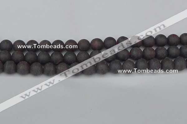 CGA673 15.5 inches 10mm round matte red garnet beads wholesale