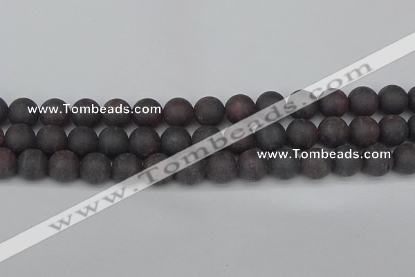 CGA674 15.5 inches 12mm round matte red garnet beads wholesale